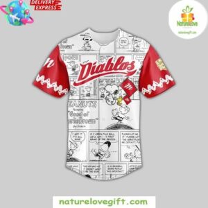 Diablos Rojos x Peanuts Custom Edition Baseball Jersey InspirDG 2