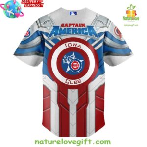 Iowa Cubs x Captain America Limited Edition Baseball Jersey InspirDG 3