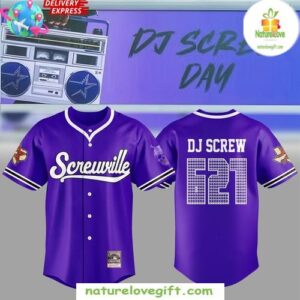 DJ Screw 621 Purple Baseball Jersey Screwville Edition