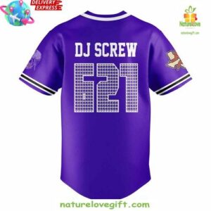 DJ Screw Screwville 621 Purple Baseball Edition Baseball Jersey InspirDG 3