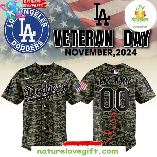 Dodgers 2024 Veterans Day Baseball Jersey Los Angeles