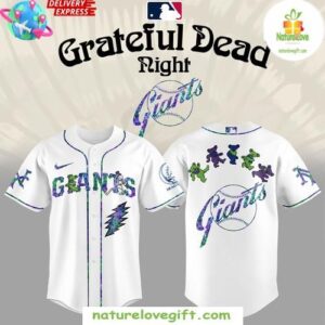 Grateful Dead Dancing Bears Giants Baseball Jersey SF