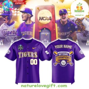 LSU Tigers 2025 NCAA Baseball Champions Jersey Men’s College World Series