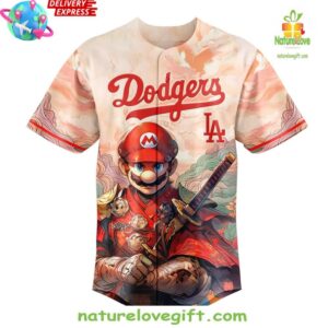 Mario Samurai Hero Los Angeles Dodgers Baseball Jersey InspirDG 2