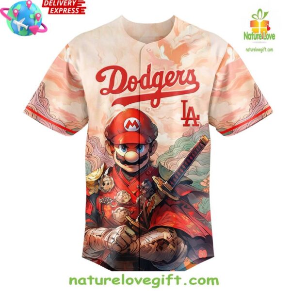 Mario Samurai Dodgers Baseball Jersey LA Dodgers Fan Apparel