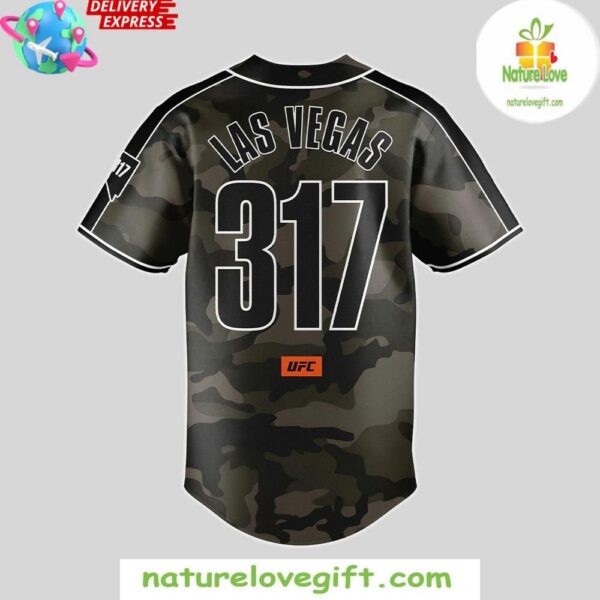 Men’s UFC 317 Camo Baseball Jersey 2025 Fashion Edition