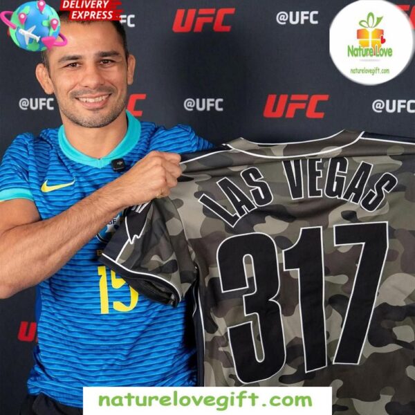 Men’s UFC 317 Camo Baseball Jersey 2025 Fashion Edition