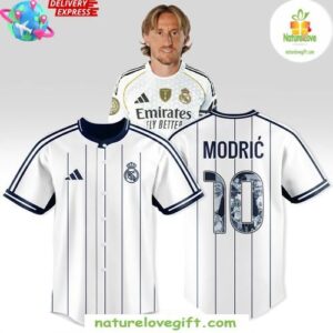 Modric 10 Real Madrid Pinstripe Baseball Jersey