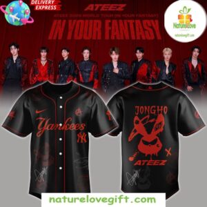 New York Yankees Jongho BTS ATEEZ 2025 Tour Jersey