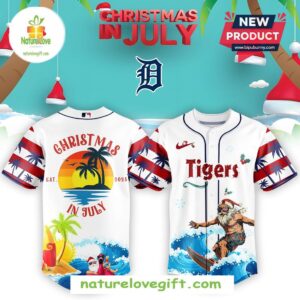 Detroit Tigers MLB Christmas July Santa 2025 Baseball Jersey