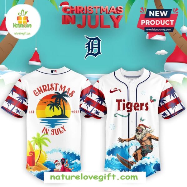 Detroit Tigers MLB Christmas July Santa 2025 Baseball Jersey