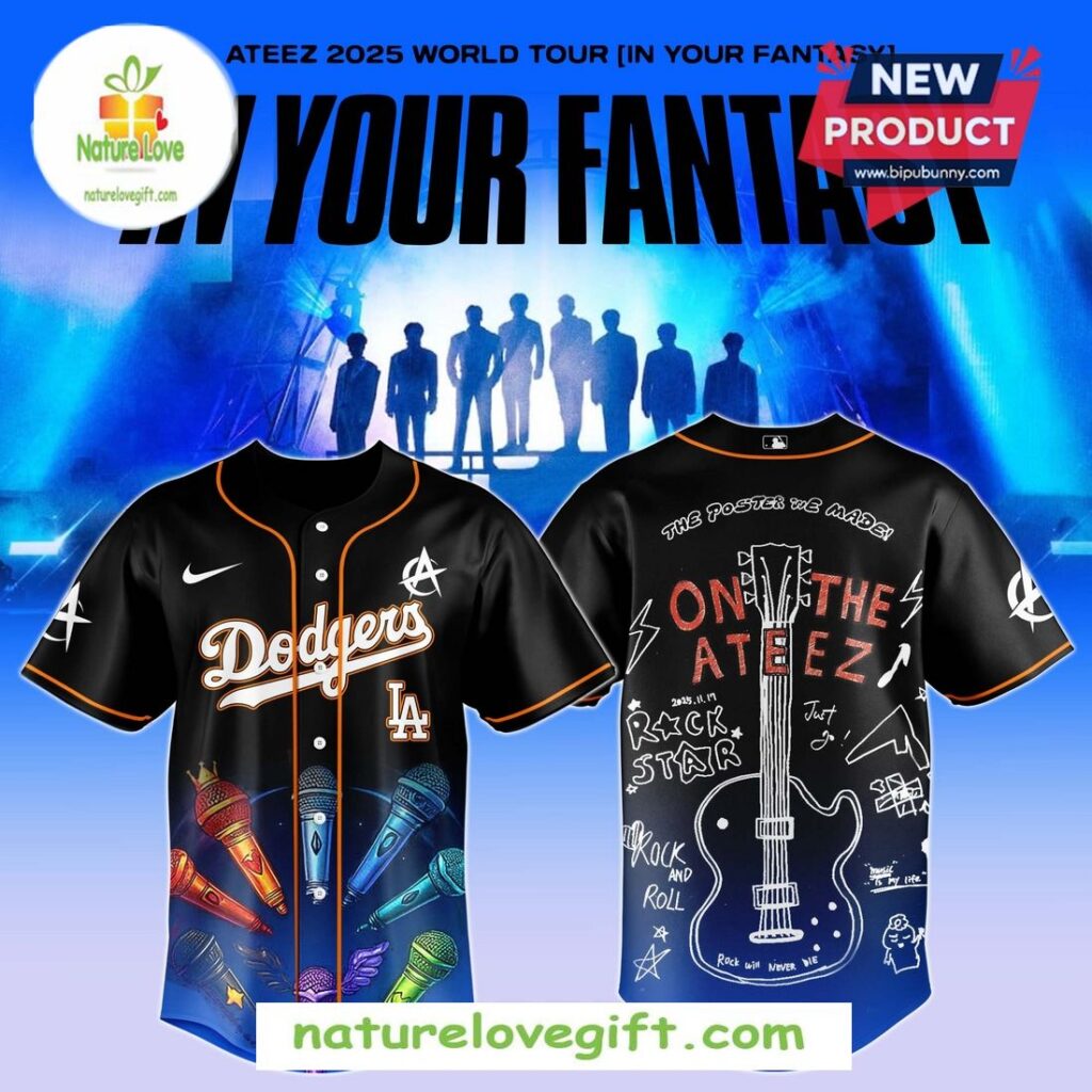 Dodgers MLB ATEEZ 2026 World Tour Baseball Jersey - Unique Gifts