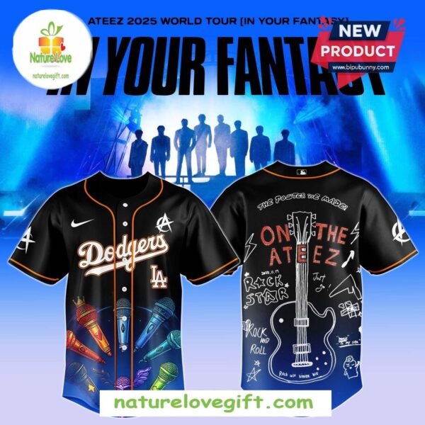 Dodgers MLB ATEEZ 2025 World Tour Baseball Jersey