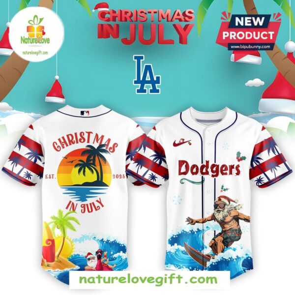 Dodgers MLB Christmas July Santa 2025 Baseball Jersey
