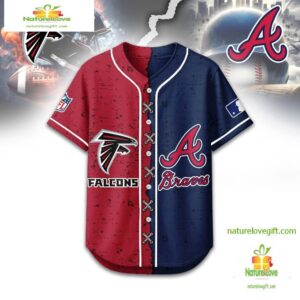 Atlanta Falcons Mix Atlanta Braves Sporty New Design Baseball Jersey