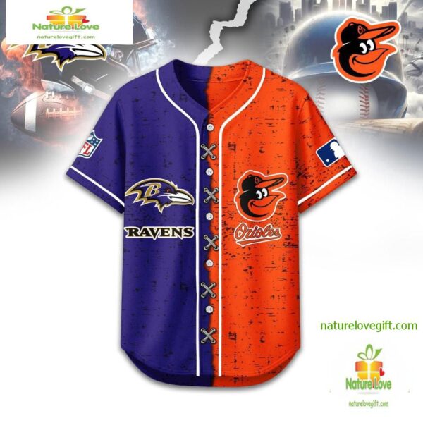 Baltimore Ravens Mix Baltimore Orioles Sporty New Design Baseball Jersey