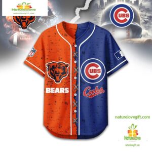 Chicago Bears Mix Chicago Cubs Sporty New Design Baseball Jersey