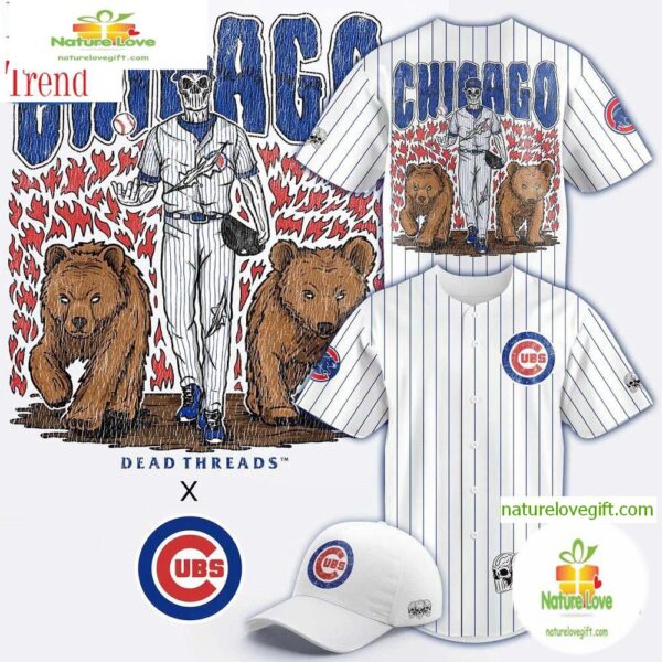 Chicago Cubs Dead Threads Grim Reaper  Baseball Jersey