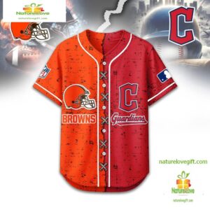 Cleveland Browns Mix Cleveland Guardians Sporty New Design Baseball Jersey