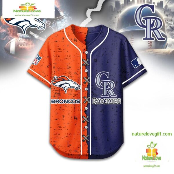 Denver Broncos Mix Colorado Rockies Sporty New Design Baseball Jersey
