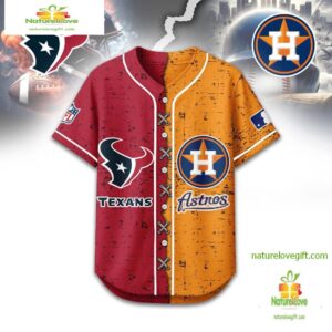 Houston Texans Mix Houston Astros Sporty New Design Baseball Jersey