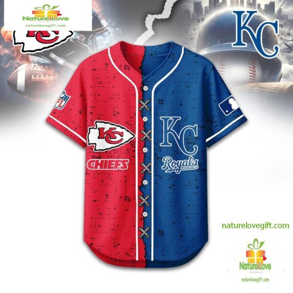 Kansas City Chiefs Mix Kansas City Royals Sporty New Design Baseball Jersey