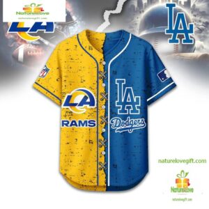 Los Angeles Rams Mix Los Angeles Dodgers Sporty New Design Baseball Jersey