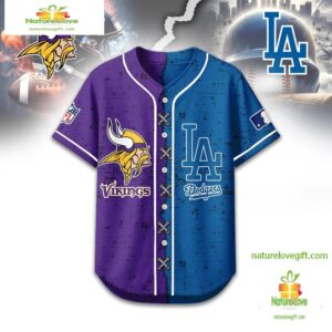 Minnesota Vikings Los Angeles Dodgers Sporty Baseball Jersey