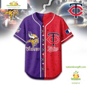 Minnesota Vikings Mix Minnesota Twins Sporty New Design Baseball Jersey