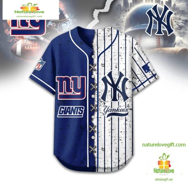 New York Giants Mix New York Yankees Sporty New Design Baseball Jersey