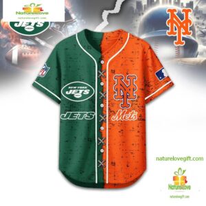 New York Jets Mix New York Mets Sporty New Design Baseball Jersey