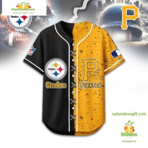 Pittsburgh Steelers Mix Pittsburgh Pirates Sporty New Design Baseball Jersey