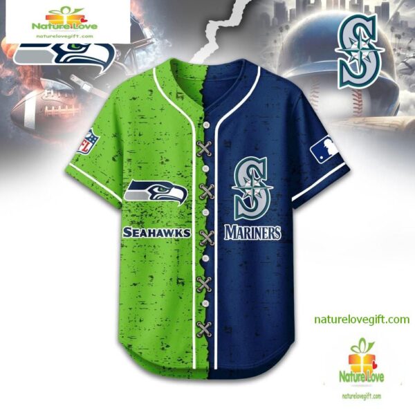 Seattle Seahawks Mix Seattle Mariners Sporty New Design Baseball Jersey