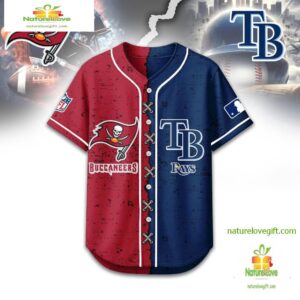 Tampa Bay Buccaneers Mix Tampa Bay Rays Sporty New Design Baseball Jersey