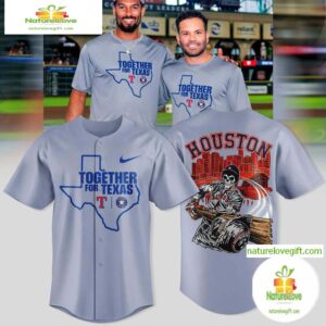 Together For Texas The Astros and Rangers Baseball Jersey