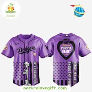 Los Angeles Dodgers Purple Heart Day MLB Baseball Jersey Gift for Fans