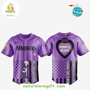 Seattle Mariners Purple Heart Day MLB Baseball Jersey Gift for Fans