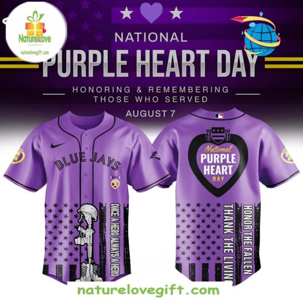 Toronto Blue Jays Purple Heart Day MLB Baseball Jersey Gift for Fans
