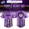 Detroit Lions Purple Heart Day Baseball Jersey NFL Gift