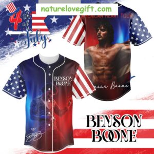 Benson Boone Tour Baseball Jersey American Heart 4th Of July