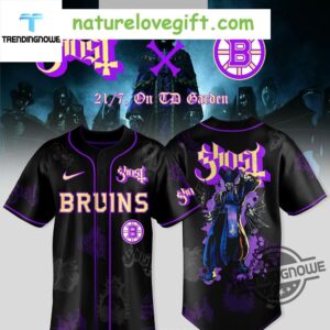 Boston Bruins 2025 Ghost Band World Tour Baseball Jersey