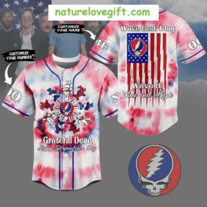 Custom Grateful Dead Independence Day Baseball Jersey Personalized