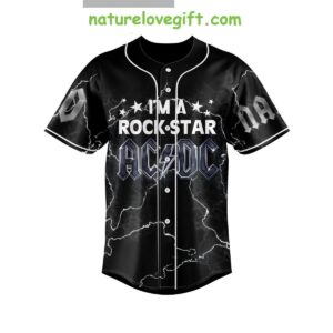 ACDC I'm A Rock Star Father's Day Personalized Baseball Jersey