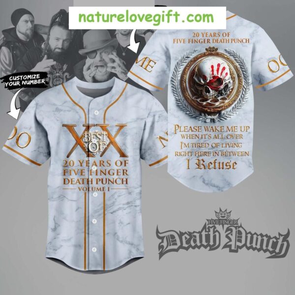 Five Finger Death Punch Baseball Jersey 20th Anniversary Custom