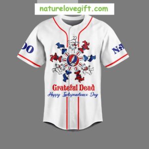 Grateful Dead Independence Day Wave That Flag Wave It Wide And High Baseball Jersey 2