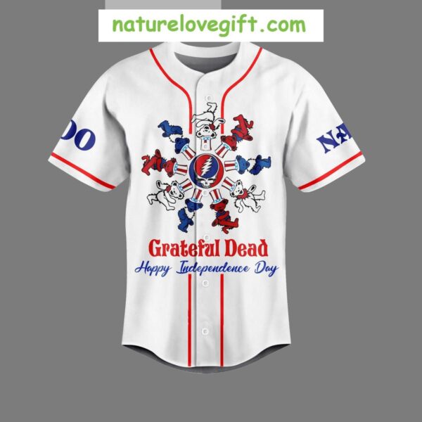 Grateful Dead Baseball Jersey Independence Day Flag Design