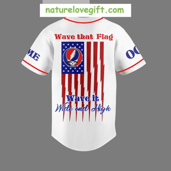 Grateful Dead Baseball Jersey Independence Day Flag Design