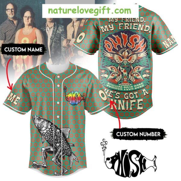Phish 2025 Tour Baseball Jersey He’s Got A Knife Custom