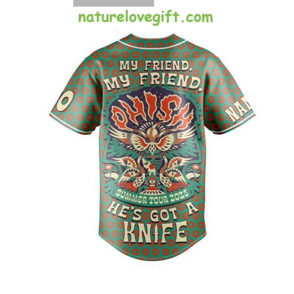 Phish 2025 Tour Baseball Jersey He’s Got A Knife Custom