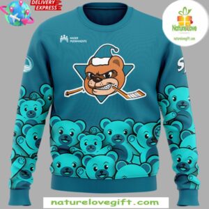 San Jose Barracuda Teddy Bear Special Blue Sweatshirt